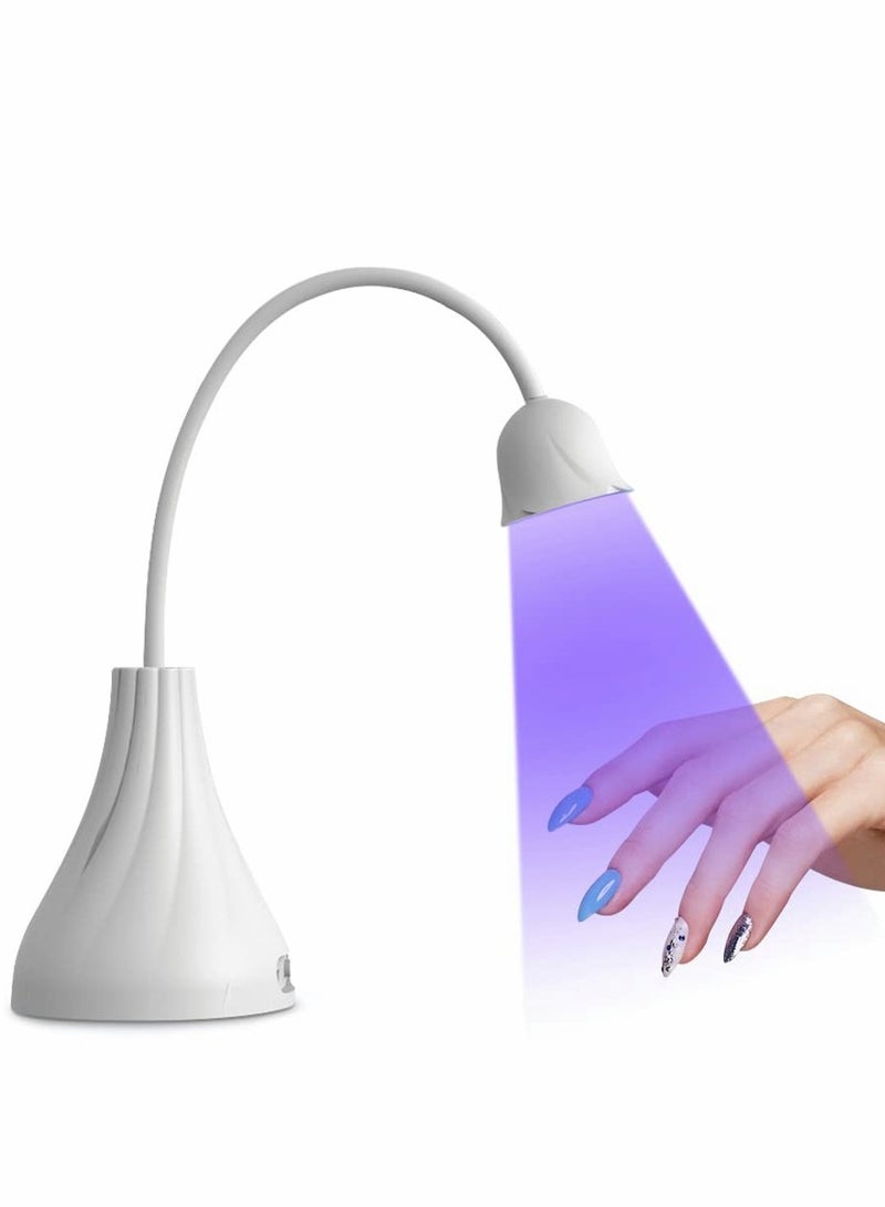 SOLARAE LED UV Nail Lamp, Mini Lotus Hands Free Light Rotatable Nail Dryer Quick Dry Nail Polish Curing Lamp Gooseneck Flash Cure Light for Home DIY & Salon Manicure Decor - Image 1