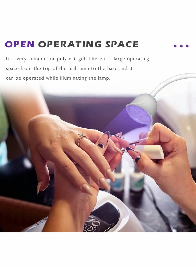 SOLARAE LED UV Nail Lamp, Mini Lotus Hands Free Light Rotatable Nail Dryer Quick Dry Nail Polish Curing Lamp Gooseneck Flash Cure Light for Home DIY & Salon Manicure Decor - Image 4