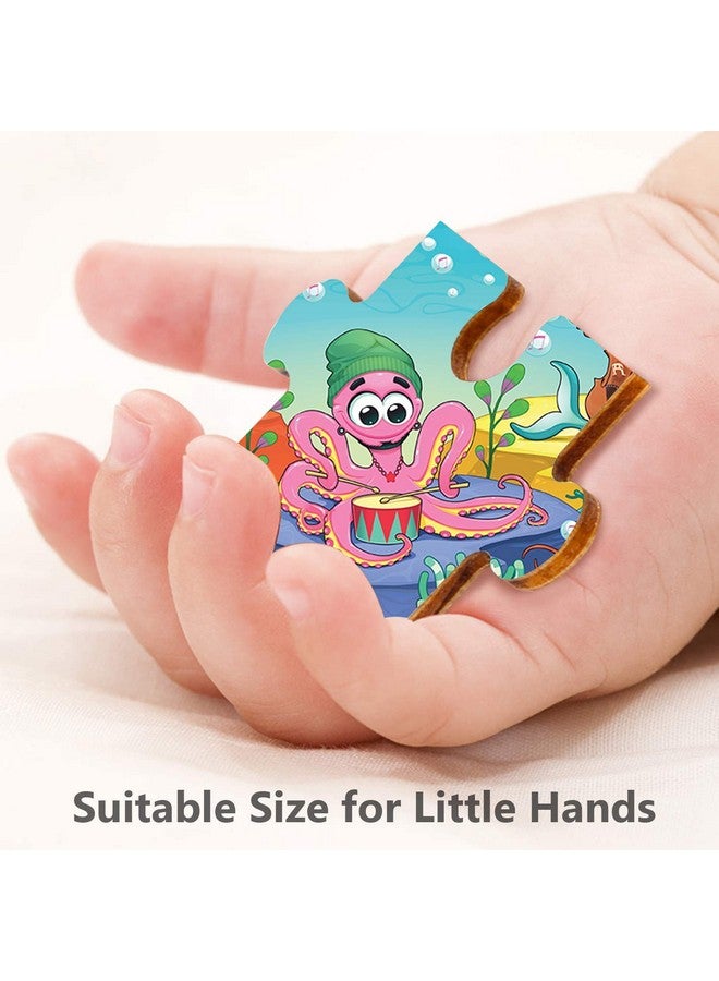 Webby Underwater Orchestra Wooden Jigsaw Puzzle for Kid, 24Pcs, Multicolor - Image 4