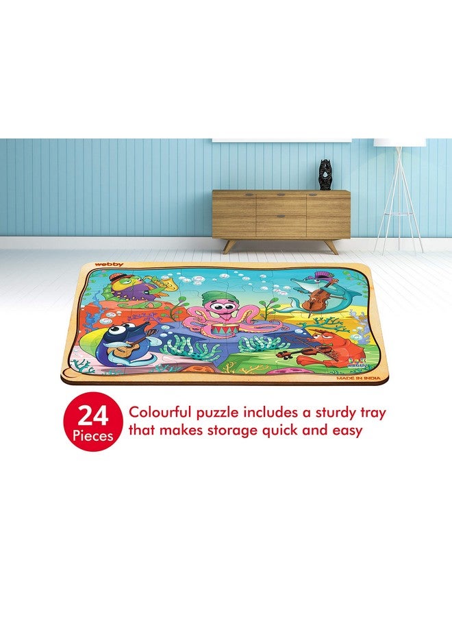 Webby Underwater Orchestra Wooden Jigsaw Puzzle for Kid, 24Pcs, Multicolor - Image 2