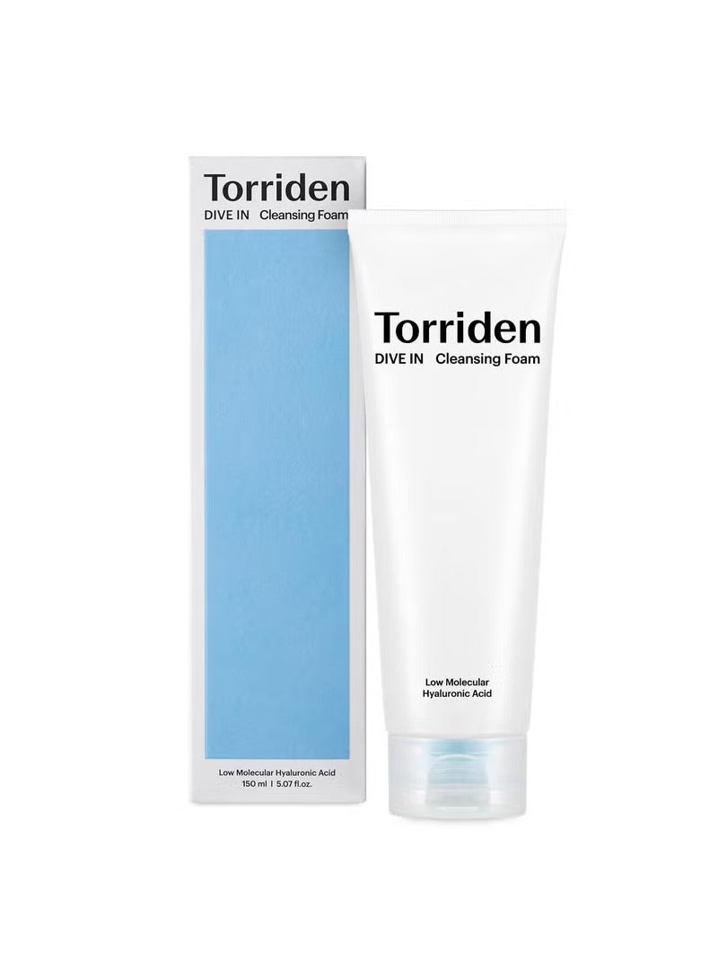 Torriden DIVE IN Cleansing Foam Face Wash 150ml (5.07 fl.oz.) | Hydrating Daily Facial Cleanser for All and Sensitive Skin | Hyaluronic Acid, Panthenol, Allantoin - Image 1