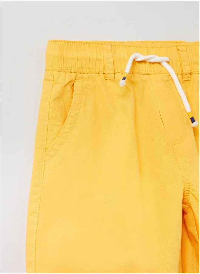 او في اس OVS Cotton Bermuda Shorts With Drawstring