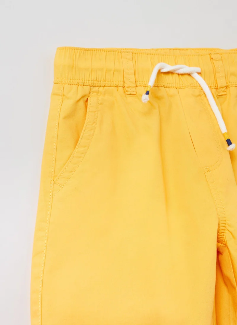 Ovs OVS Cotton Bermuda Shorts With Drawstring