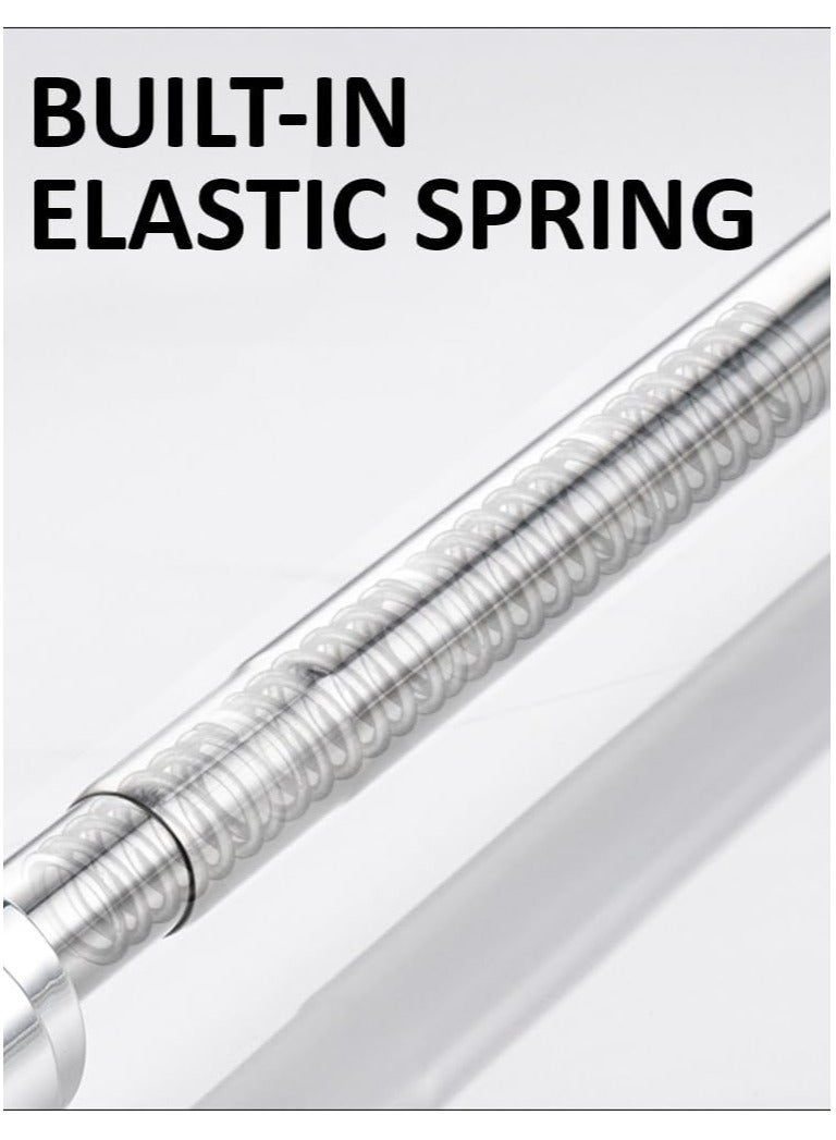 Rubik قضيب ستارة بطول قابل للتعديل من 60 سم إلى 105 سم، قضيب شد تلسكوبي من الفولاذ المقاوم للصدأ لكابينة الاستحمام وأحواض الاستحمام والخزائن والنوافذ ومناطق تغيير الملابس - غير قابل للانزلاق ولا يحتاج إلى حفر - Image 5