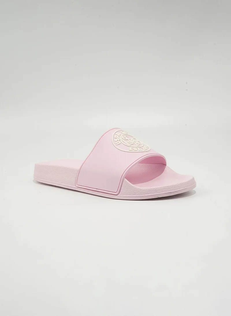 U.S. Polo Assn. Sean Women's Slip-On Comfortable Casual Everyday Slide Sandals - Powder