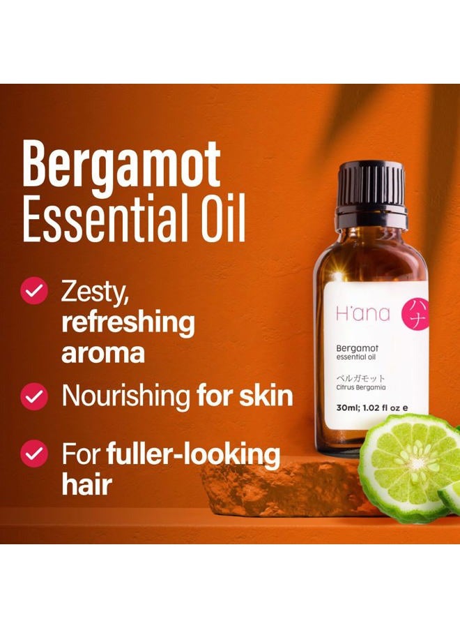 hana زيت البرغموت العطري - يريح آلام العضلات ويعزز المزاج - لتمارين متجددة الطاقة - 100% نقي من الدرجة العلاجية للاستخدام في العلاج بالروائح والاستخدام الموضعي - 30 مل - Image 3