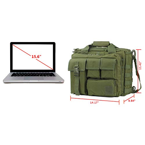 GES Tactical Briefcase, 15.6" Men's Messenger Bag Military Briefcase for Men, ArmyGreen - Image 2