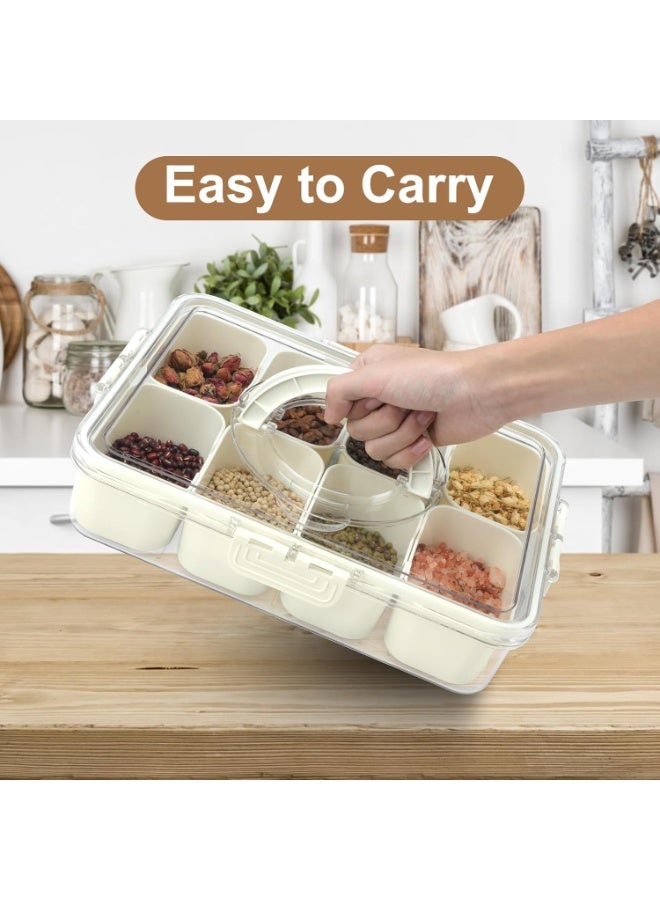 Kimaya Divided Serving Tray with Lid and Handle Portable Snackle Box Charcuterie Container - Image 3