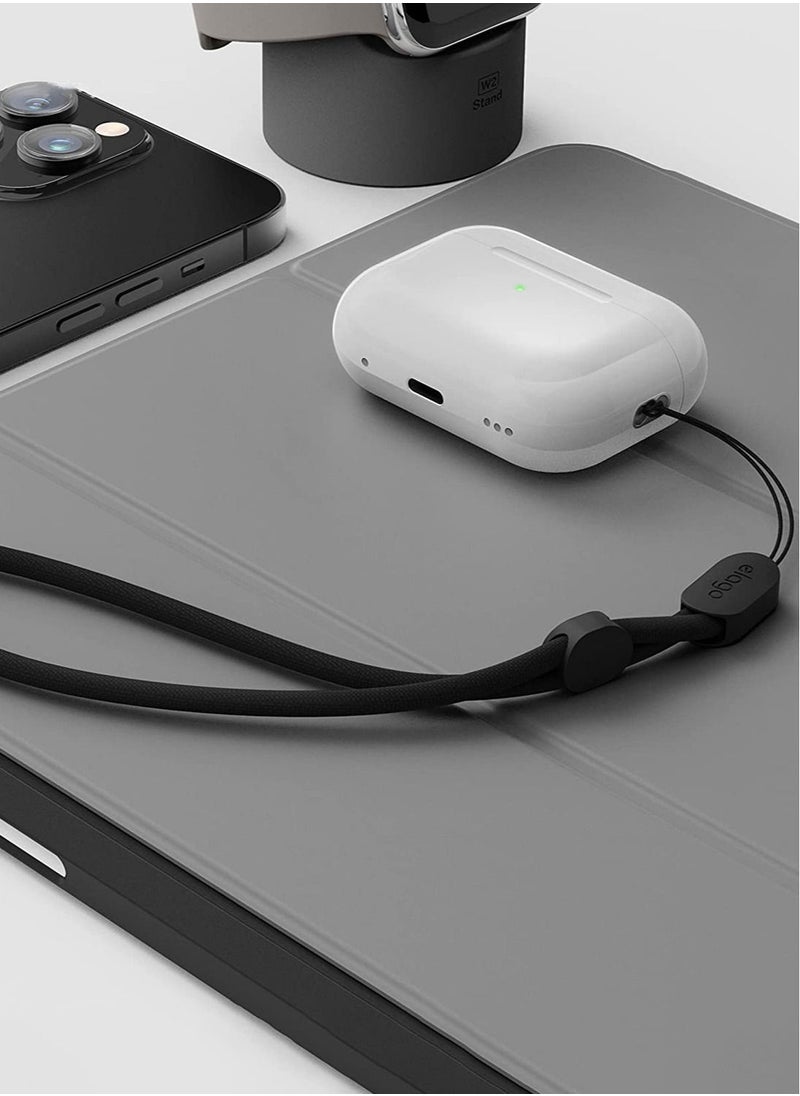 Universal Nylon Strap with Adjustable Button Compatible with AirPods Pro 2 (2nd Generation) - Black