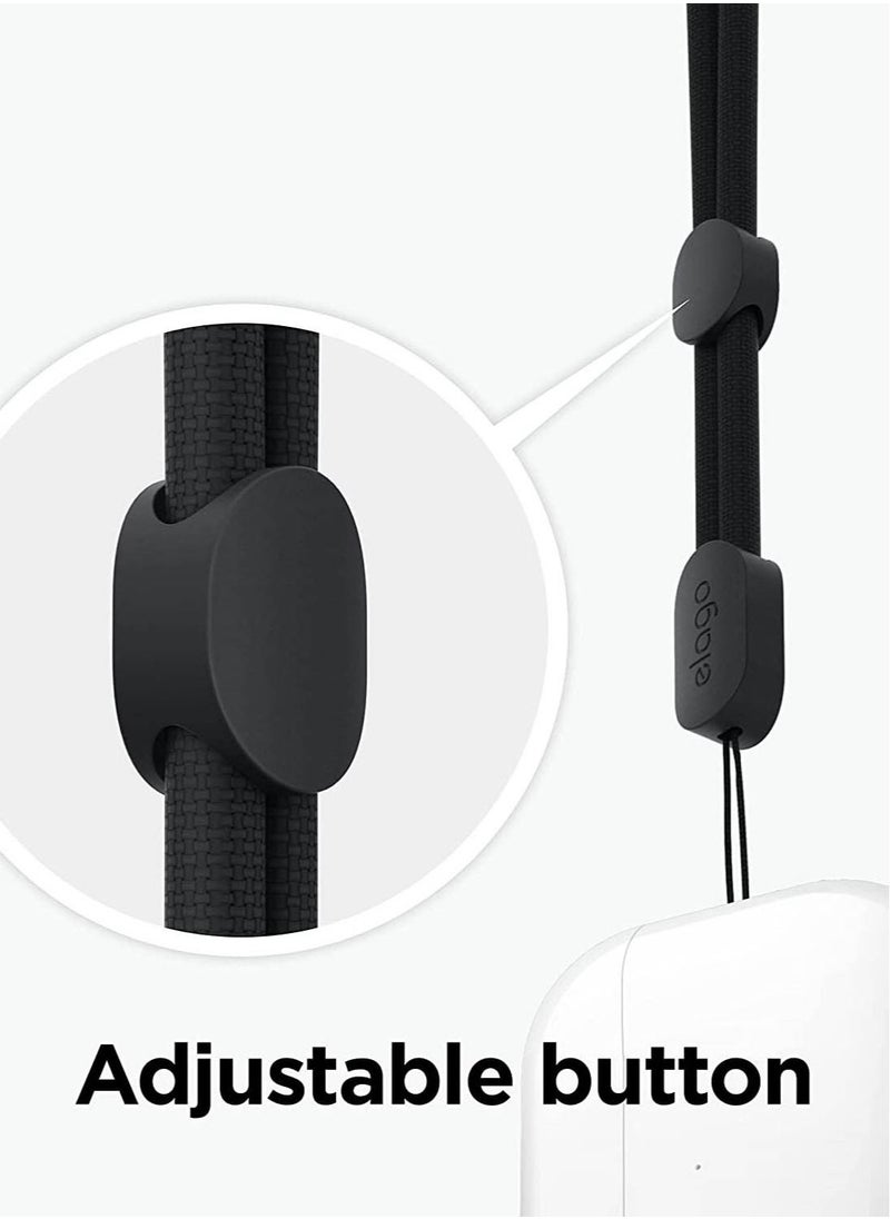 Universal Nylon Strap with Adjustable Button Compatible with AirPods Pro 2 (2nd Generation) - Black