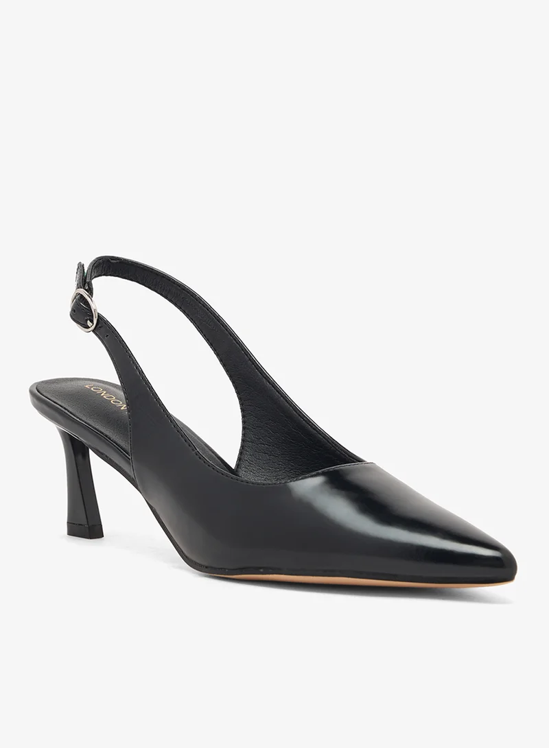 London Rebel BLACK PU Eliza Classic High Heels for Women | Best Price UAE