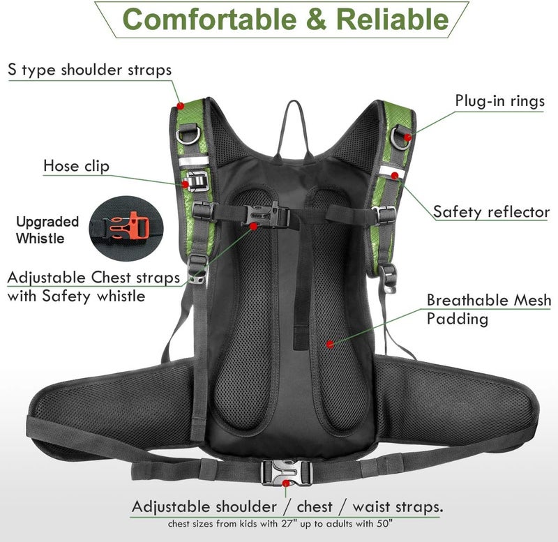 Mothybot Hydration Pack, Insulated Hydration Backpack with 2L BPA Free Water Bladder and Storage, Hiking Backpack for Men, Women, Kids for Running, Cycling, Camping - Keep Liquid Cool up to 5 Hours - Image 4
