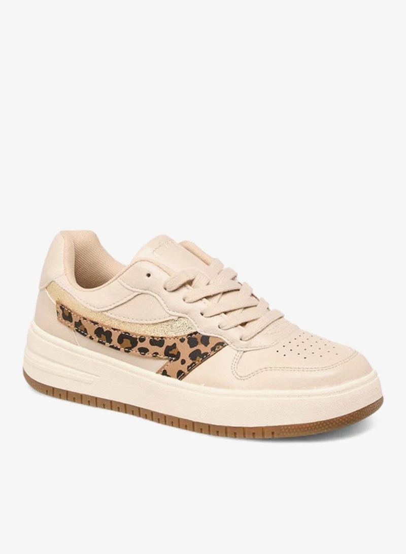MISSY Women Animal Print Sneakers with Lace-Up Closure