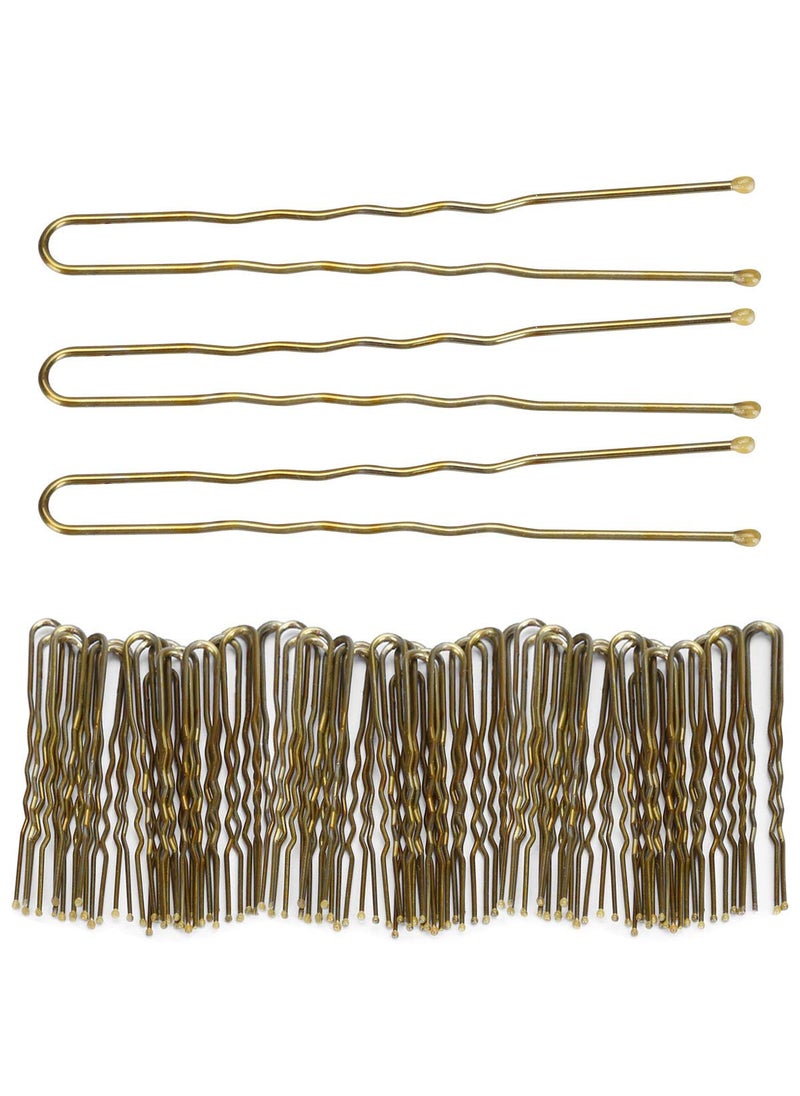 Tbestmax 300 Bun Hair Bobby Pins U Shaped Pin Hair Grips to Clip Ballet Hair Net for Women 6 CM23 inch Golden 