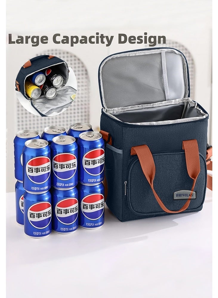 0TO1 TECH Lunch Bag, Reusable Suitable for Office Work Off-Campus Etc Lining Cotton Black 24x21x14 cm - Image 4