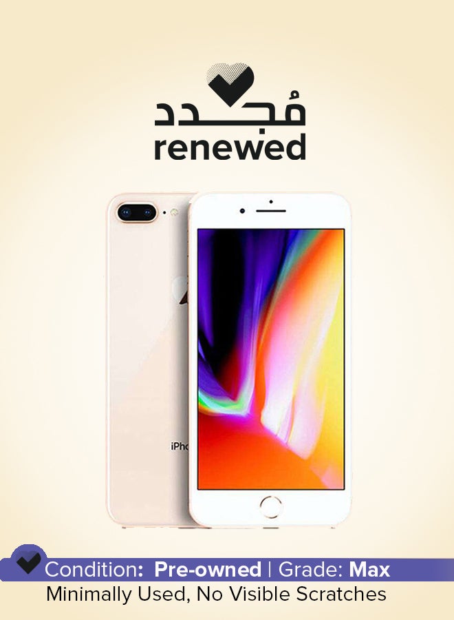 ابل  مُجدد - هاتف أبل آيفون 8 بلس مع تطبيق فيس تايم بلون ذهبي وذاكرة داخلية سعة 64 جيجابايت ويدعم تقنية 4G LTE - Image 1