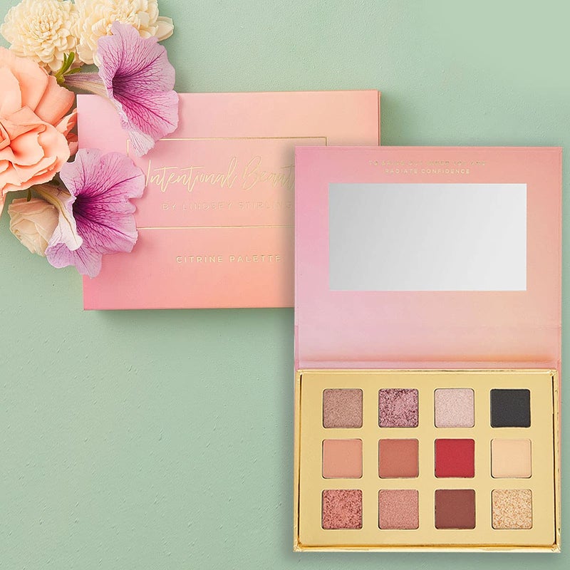 BellaPierre bellapierre Lindsey Stirling Citrine Palette  12 Color Eyeshadow Palette Infused with Citrine Crystal  NonToxic  Paraben Free  Cruelty Free 