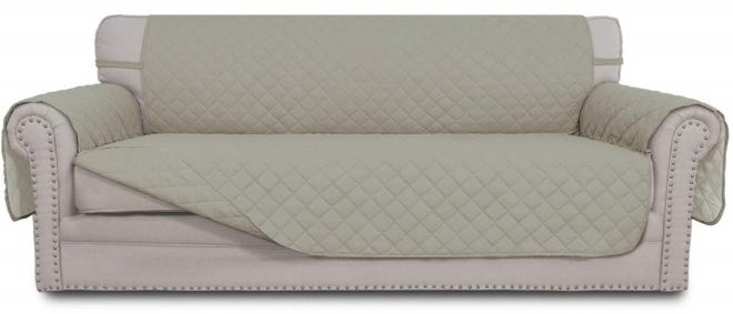 كي واي دي الأرائك غطاء 3 مقاعد كرسي كبير الحجم أرائك غطاء زلق خالي من التجاعيد أرائك غطاء مقاوم للماء غطاء أثاث حامي غطاء مع أشرطة مرنة اللون البيج - Image 1