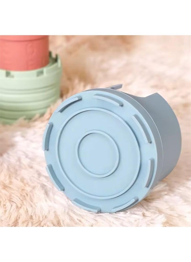 Generic - Infant Stacking Cup Toy, BPA Free Silicone Soft Castles Building Blocks Teething Stacking Cups Toy – Educational Baby Stack, Nesting Cups, and Baby Bath Toy for Infants Over 6 Months, 5 PCS Set - Image 1