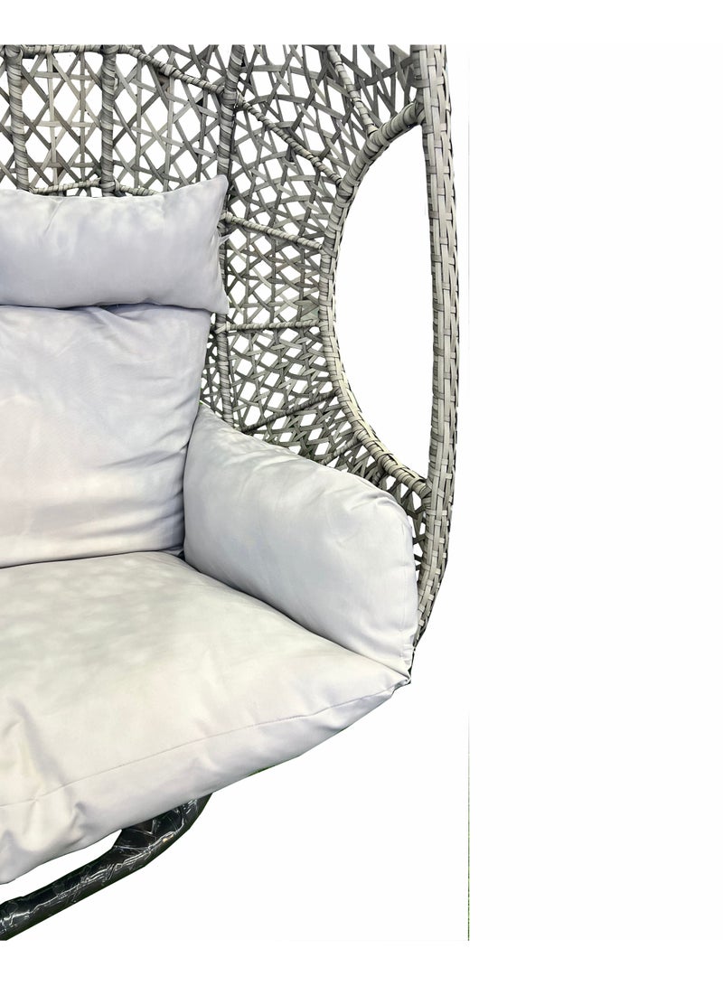 Oasis Casual 3 Person Grey Rattan Swing with Grey cushion - Image 2