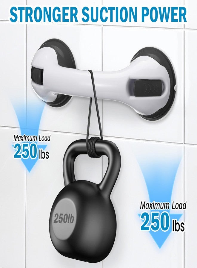 AceOrbit 6 Pack 12 Inch Shower Grab Bars for Bathtubs and Showers Suction Cup Shower Handles for Seniors Elderly Handicap Safety Handrails Removable No Drilling Heavy Duty Bathroom Grips(Black) - Image 3