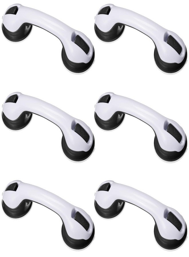 AceOrbit 6 Pack 12 Inch Shower Grab Bars for Bathtubs and Showers Suction Cup Shower Handles for Seniors Elderly Handicap Safety Handrails Removable No Drilling Heavy Duty Bathroom Grips(Black) - Image 1
