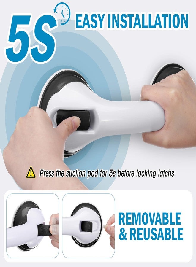 AceOrbit 6 Pack 12 Inch Shower Grab Bars for Bathtubs and Showers Suction Cup Shower Handles for Seniors Elderly Handicap Safety Handrails Removable No Drilling Heavy Duty Bathroom Grips(Black) - Image 4