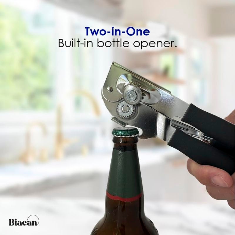 Heavy Duty Manual Can Opener: Sharp Carbon Steel Blades, Anti-slip Ergonomic Grip - Foldable Compact Storage, Commercial Grade Tool for Commercial Kitchens and Home Use - Image 4