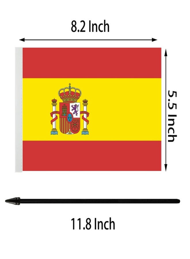 Zigvert US & Spain Twin Desk Flag Set - Miniature US & Spain Combination Flag, 8.2" x 5.5" (WxL), Tabletop Mount, Perfect for Office, Home, Independence Day - Image 3