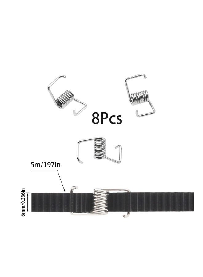 Rrina 3D Printer Belt Open Timing Rubber GT2 Length 5 Meters Width 6mm with 8Pcs Tensioner Spring Torsion 8Pcs Belt Buckle - Image 2