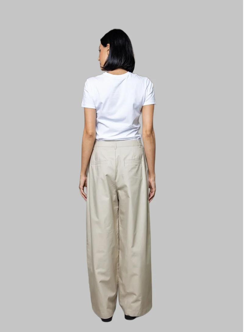 Bond Light Beige Beige Structured High-Waist Wide-Leg Pants for Women | Best Price UAE