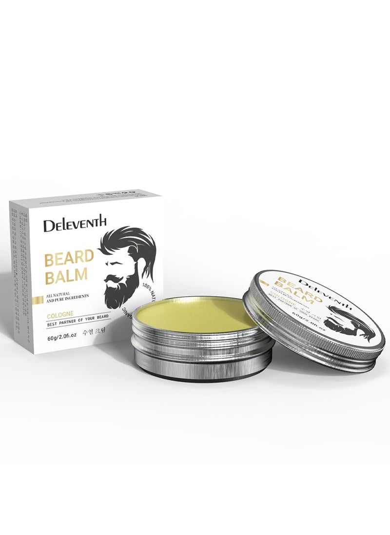 DELEVENTH - DEleventh Korean Brand Cologne Beard Balm 60g / Vitamin E with Natural Oils and Waxes, Soften, Strengthen and Protect for Healthy, Nourishing Beard, Hydrate, Soften & Protect Your Facial Hair - Image 1