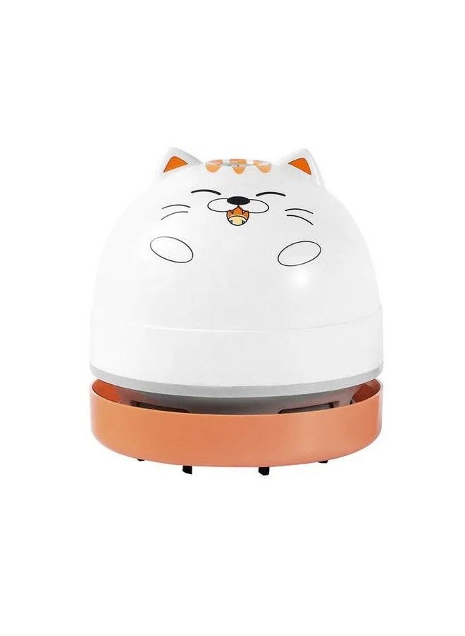 fashionhome Multifunction Portable Cute Cat Design Mini Desktop Keyboard Handheld Electric Automatic Pencil Sharpener and Desk Vacuum Cleaner For Office School Home 88x90 mm  - Image 1