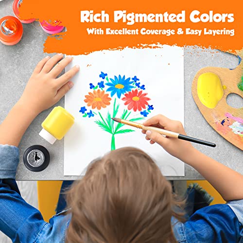 EXTRIC Washable Paint for Kids 6 Color, Non-Toxic Tempera Kid Paint 2 oz Bottles, Vibrant Pigments, Easy-Clean Toddler Paints, Kids Painting Set Arts and Crafts Supplies - Image 4