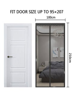 GUSGU Magnetic Screen Door, Screen Size 100x210cm Fits Door Up to 94x206cm, Sealing Screen Door Black  - Image 2