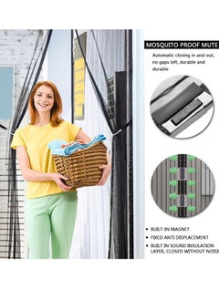 GUSGU Magnetic Screen Door, Screen Size 100x210cm Fits Door Up to 94x206cm, Sealing Screen Door Black  - Image 4