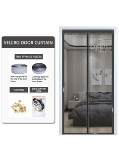 GUSGU Magnetic Screen Door, Screen Size 100x210cm Fits Door Up to 94x206cm, Sealing Screen Door Black  - Image 5