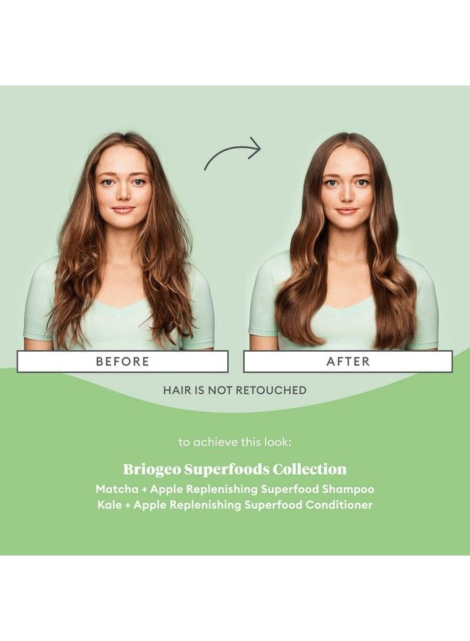 Briogeo Be Gentle Be Kind Matcha And Apple Replenishing Superfood Shampoo ; Replenish Dull Dry Hair And Supports Healthy Hair And Scalp ; Vegan Phalate & Parabenfree ; 12.5 Ounces - Image 4