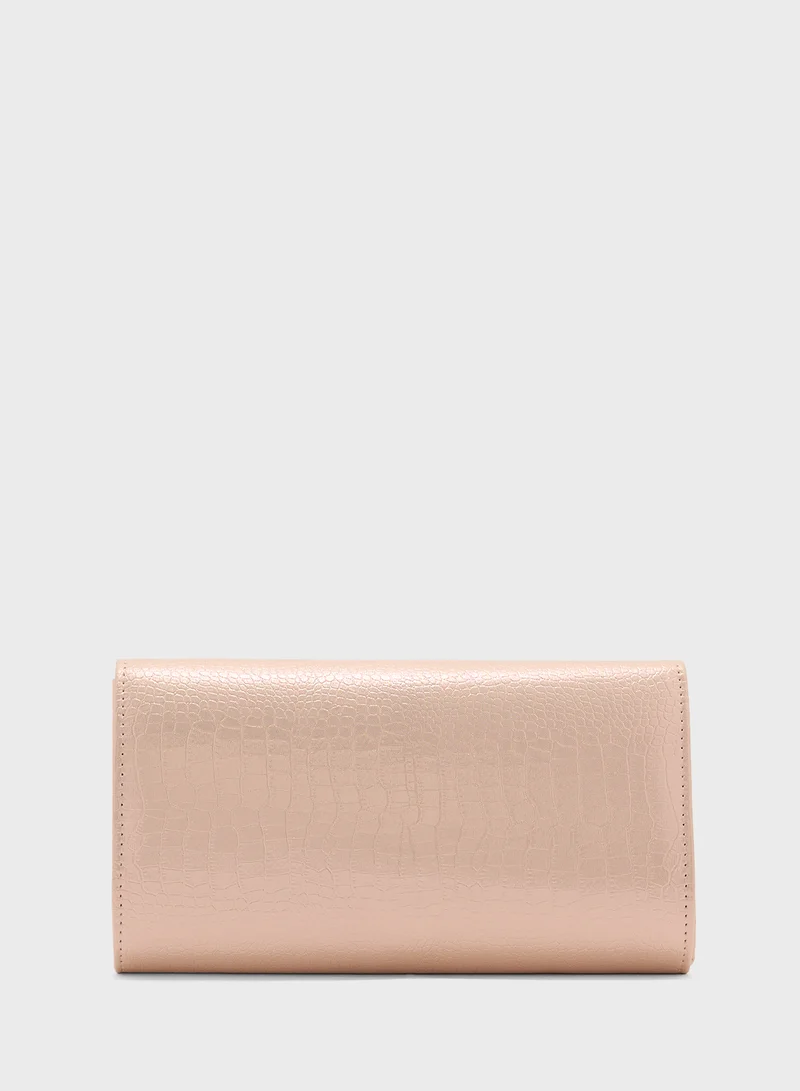 Ella Limited Edition Diamante Trim Croc Clutch Bag