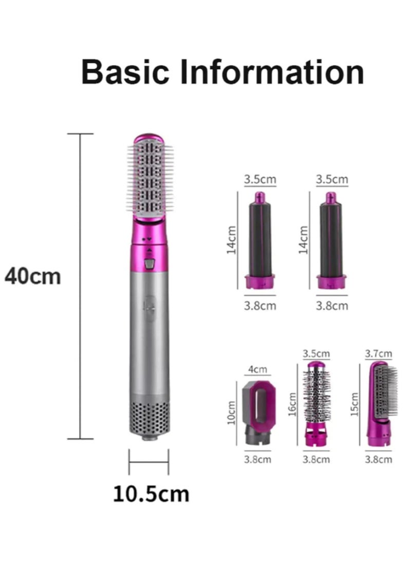 CAYGA 5 In 1 Hair Dryer Brush Hot Comb Set 1000W Hot Air Hair Curler and Straightener Styling Tool Comb Curling Brush Suitable for Women Hair Types - Image 5