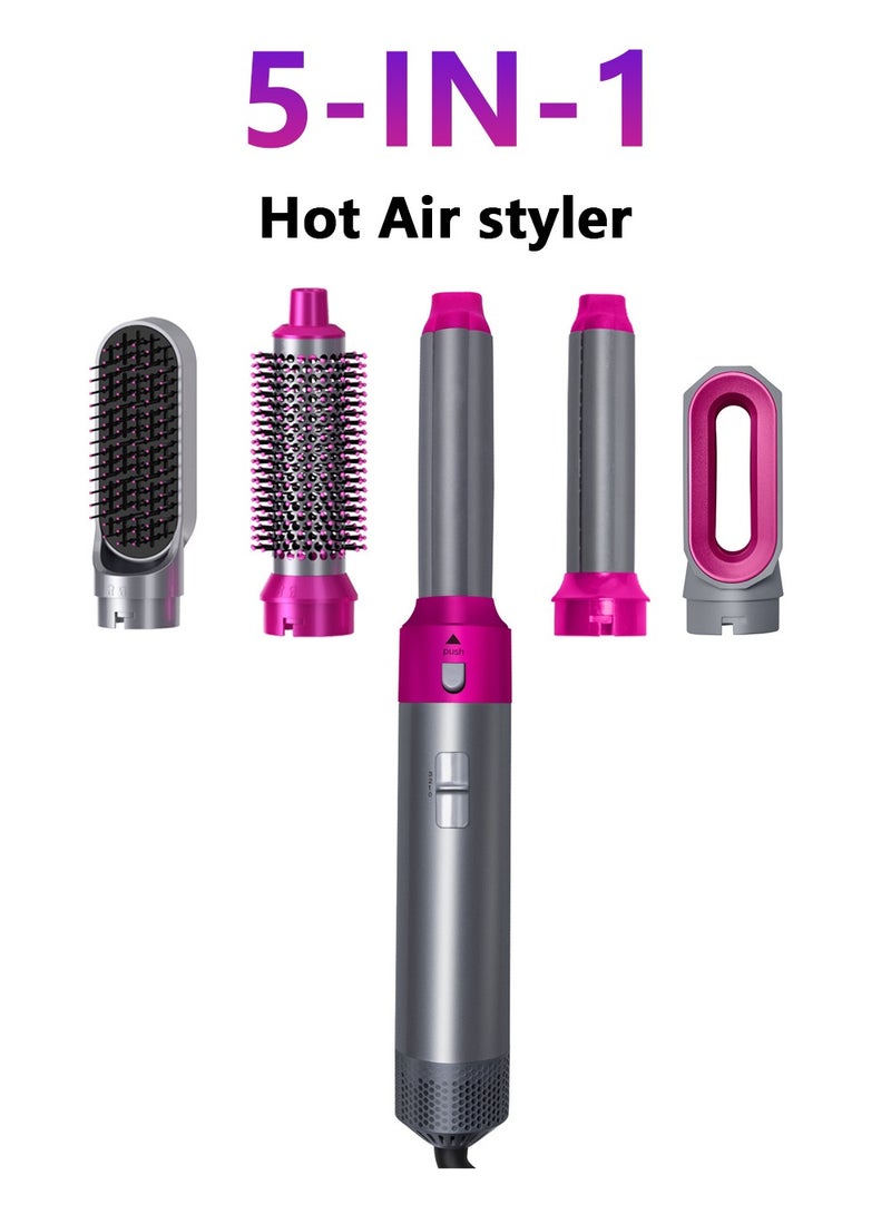 CAYGA 5 In 1 Hair Dryer Brush Hot Comb Set 1000W Hot Air Hair Curler and Straightener Styling Tool Comb Curling Brush Suitable for Women Hair Types - Image 1