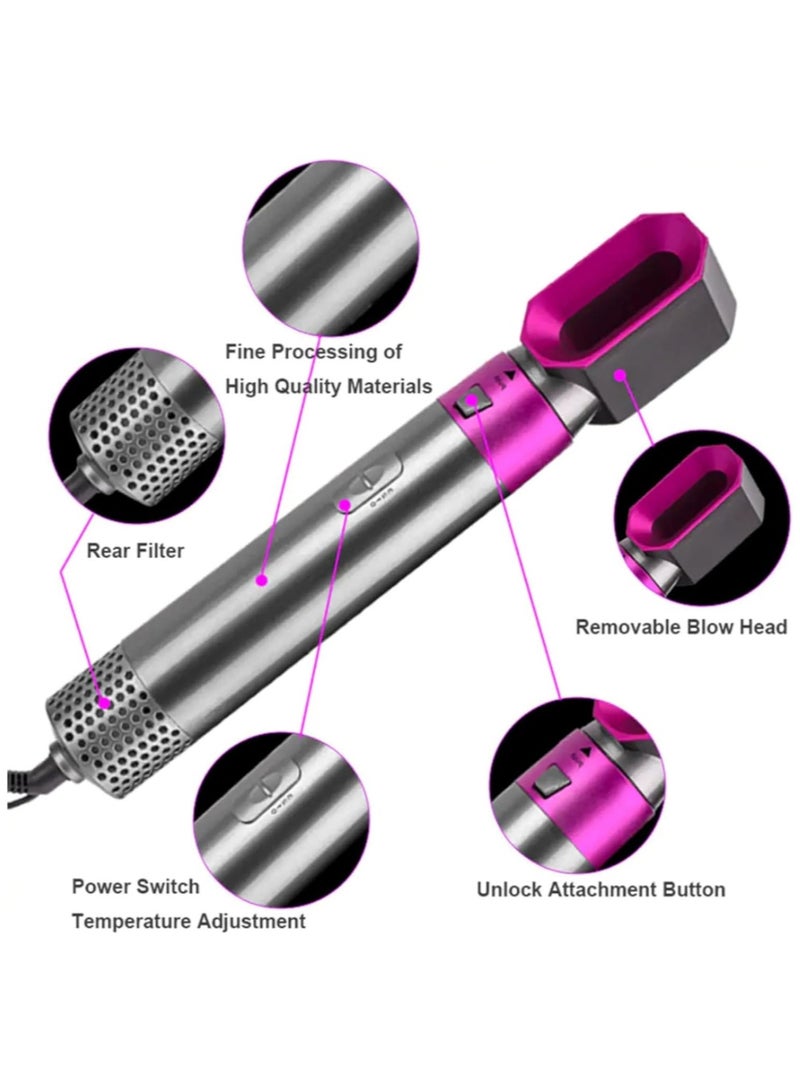 CAYGA 5 In 1 Hair Dryer Brush Hot Comb Set 1000W Hot Air Hair Curler and Straightener Styling Tool Comb Curling Brush Suitable for Women Hair Types - Image 4