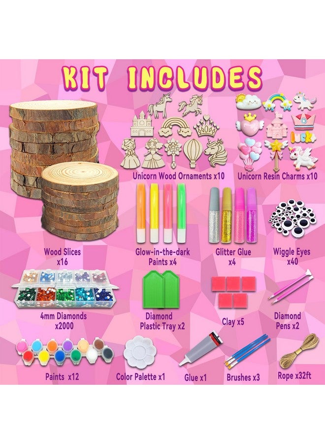 klmars Unicorn Themed Wooden Painting Kit-Glow in The Dark-Arts & Crafts Gifts for Kids Girls Ages 5-12-Wood Slice Craft Activities Kits -Unicorn Art Toys for Kids Christmas Gifts - Image 4