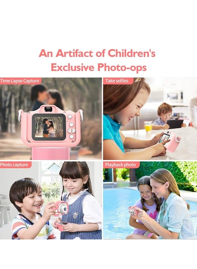هالاكيدس هدية كاميرا للأطفال للبنات الأولاد الذين تتراوح أعمارهم بين 3-12 عاما مع بطاقة ذاكرة 32 جرام وحبل وردي - Image 2