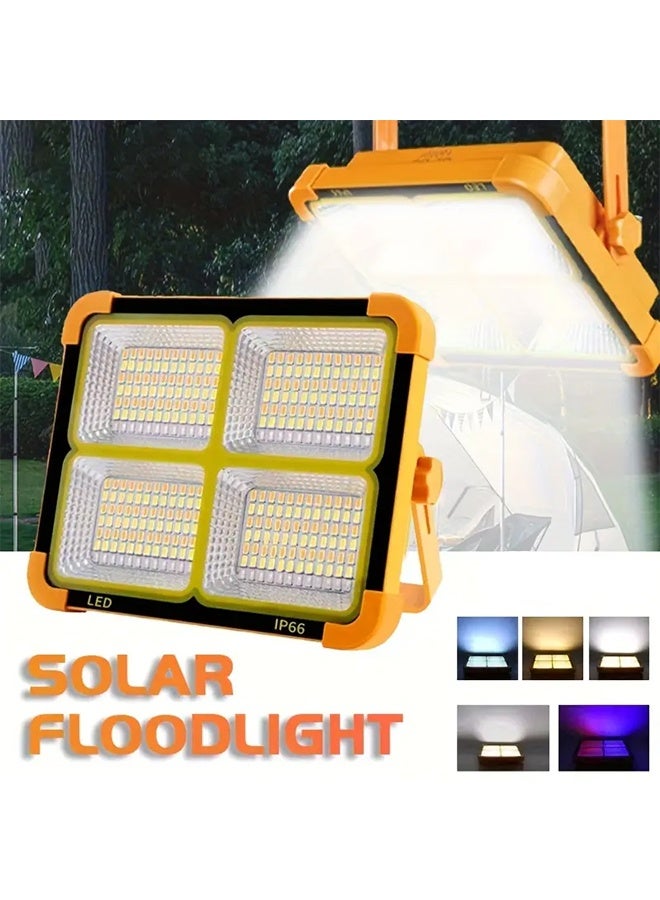 رولستيمي الشمسية المحمولة التخييم ضوء مع حامل ، 100 واط 12000 مللي أمبير بطارية قابلة للشحن ضوء مع 4 طرق ، أدى الأضواء الكاشفة اللاسلكية للعمل ، انقطاع التيار الكهربائي في حالات الطوارئ ، إصلاح السيارات - Image 1