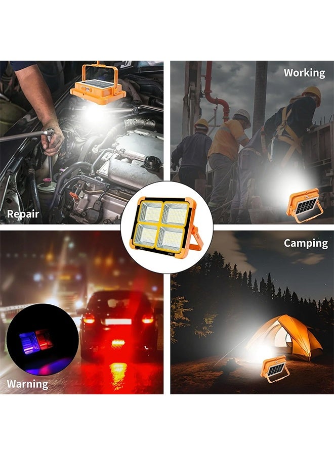 رولستيمي الشمسية المحمولة التخييم ضوء مع حامل ، 100 واط 12000 مللي أمبير بطارية قابلة للشحن ضوء مع 4 طرق ، أدى الأضواء الكاشفة اللاسلكية للعمل ، انقطاع التيار الكهربائي في حالات الطوارئ ، إصلاح السيارات - Image 4