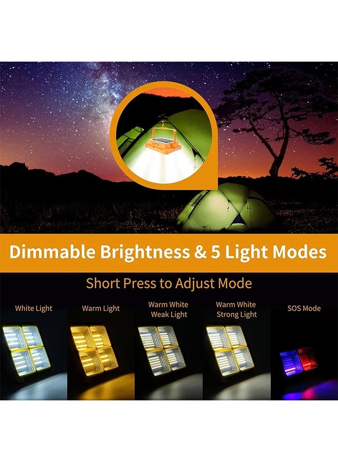 رولستيمي الشمسية المحمولة التخييم ضوء مع حامل ، 100 واط 12000 مللي أمبير بطارية قابلة للشحن ضوء مع 4 طرق ، أدى الأضواء الكاشفة اللاسلكية للعمل ، انقطاع التيار الكهربائي في حالات الطوارئ ، إصلاح السيارات - Image 2