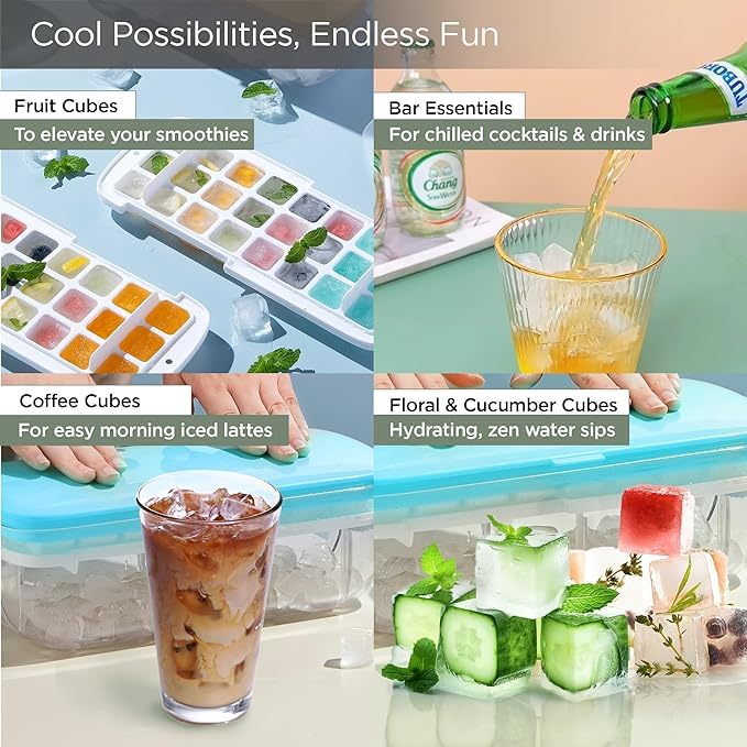 GOVINDGOPAL GOVINDGOPAL Ice Tray Silicone Water Bottle Long Stick Ice Cube Trays with Easy Push Pop Out Narrow Ice Stick Cubes Assorted Color Silicone Bottom Ice Stick Tray Pack of 3  - Image 5