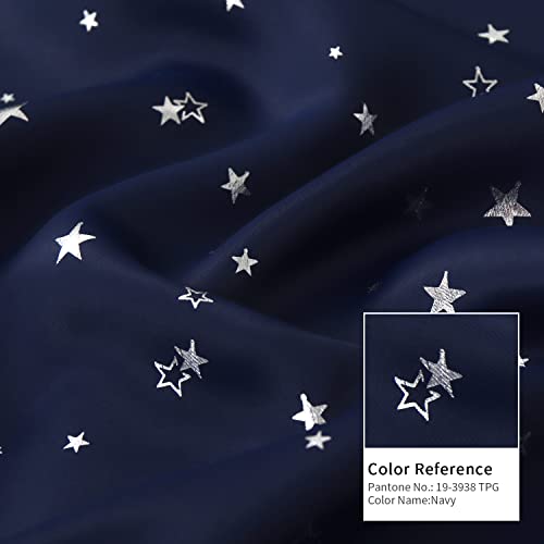 BGment Kids Blackout Curtains for Bedroom, Rod Pocket Room Darkening Curtains Decoration Thermal Insulation Window Drapes for Nursery, Children Room, 2 Panels, Each 42 x 63 Inch, Navy Blue - Image 4