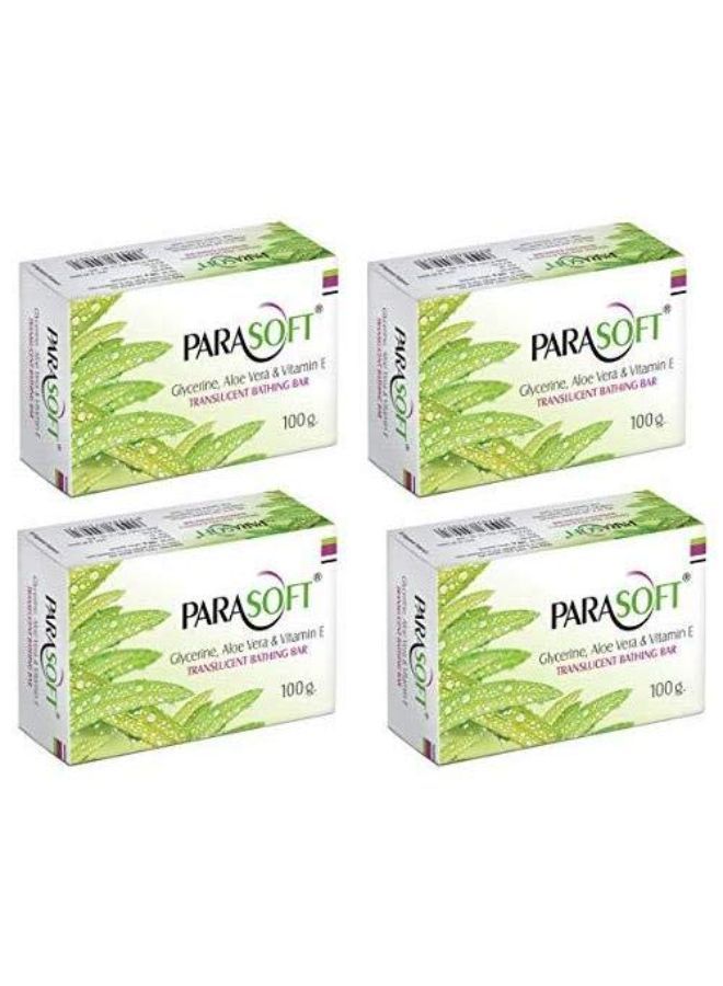Parasoft Moisturising Cleansing Body Soap For Dry Skin ; Goodness Of Aloe Vera Glycerine & Vitamin E ; Nourishing Daily Bathing Bar For Purification Sensitive Skin Friendly 100 Gm (Pack Of 4) - Image 1